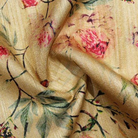 AS42761 Semi Tussar Floral Printed Silk Nude Color 2