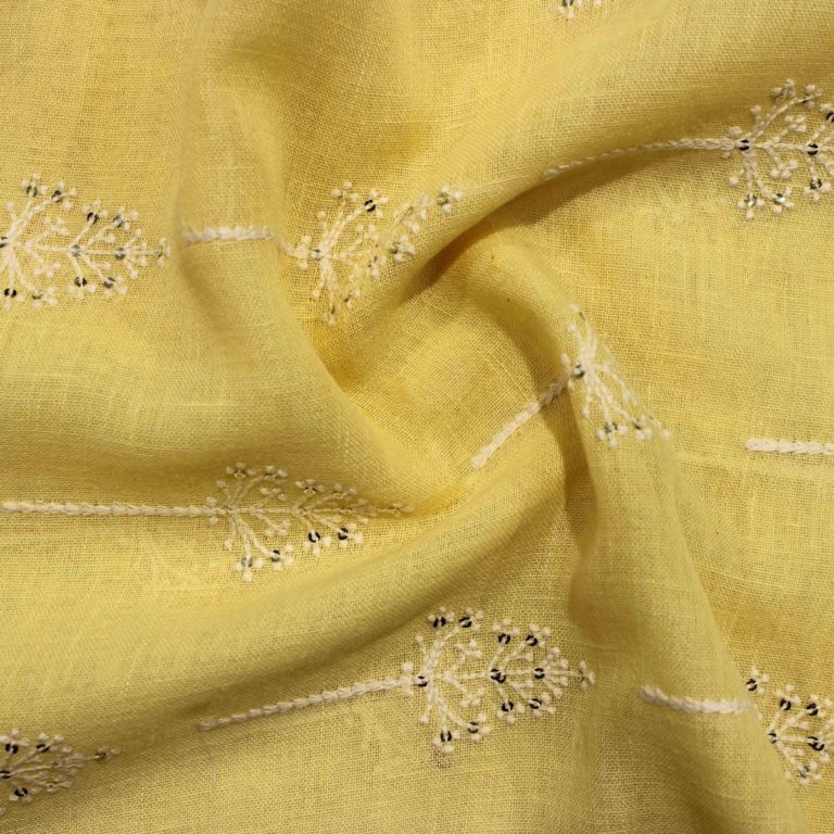 AS42793 Linen Embroided Parmesan Color Fabric 2