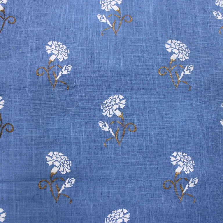 AS42946 Cotton Floral Print Cerulean Blue 1