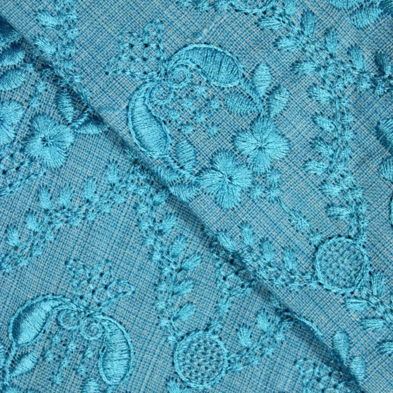 AS42959 Linen Embroidery Capri Blue 1