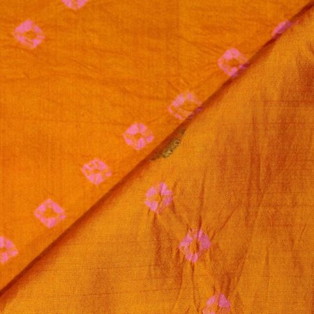 AS42987 Banarasi Bandhej With Floral Embroidery Yam Orange 2