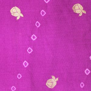 AS42989 Banarasi Bandhej With Floral Embroidery Magenta Pink 1