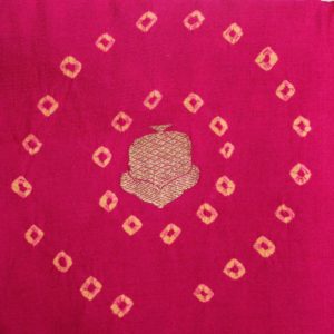 AS42992 Banarasi Bandhej With Floral Embroidery Hot Pink 1