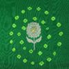 AS42997 Banarasi Bandhej With Floral Embroidery Emerald Green 1