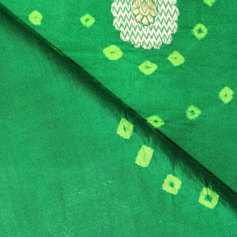 AS42997 Banarasi Bandhej With Floral Embroidery Emerald Green 2