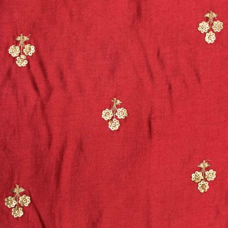 AS43068 Spun Munga Butti Floral Tikki Pattern Burgundy Red 1
