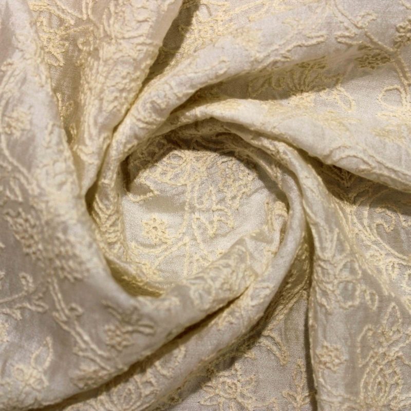 AS43231 Lucknawi Silk With Golden Work White 3