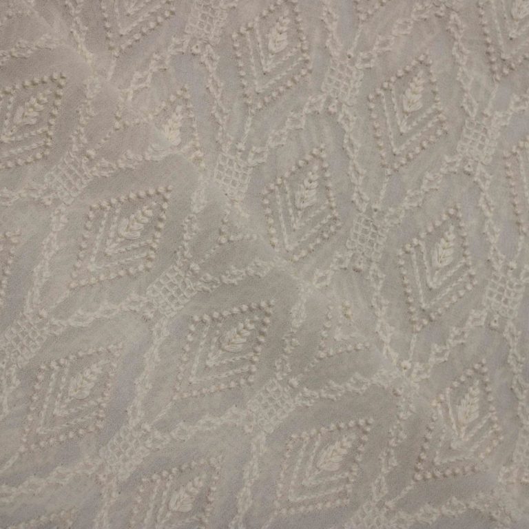 AS43237 Lucknawi Silk With Leafy Work White 2