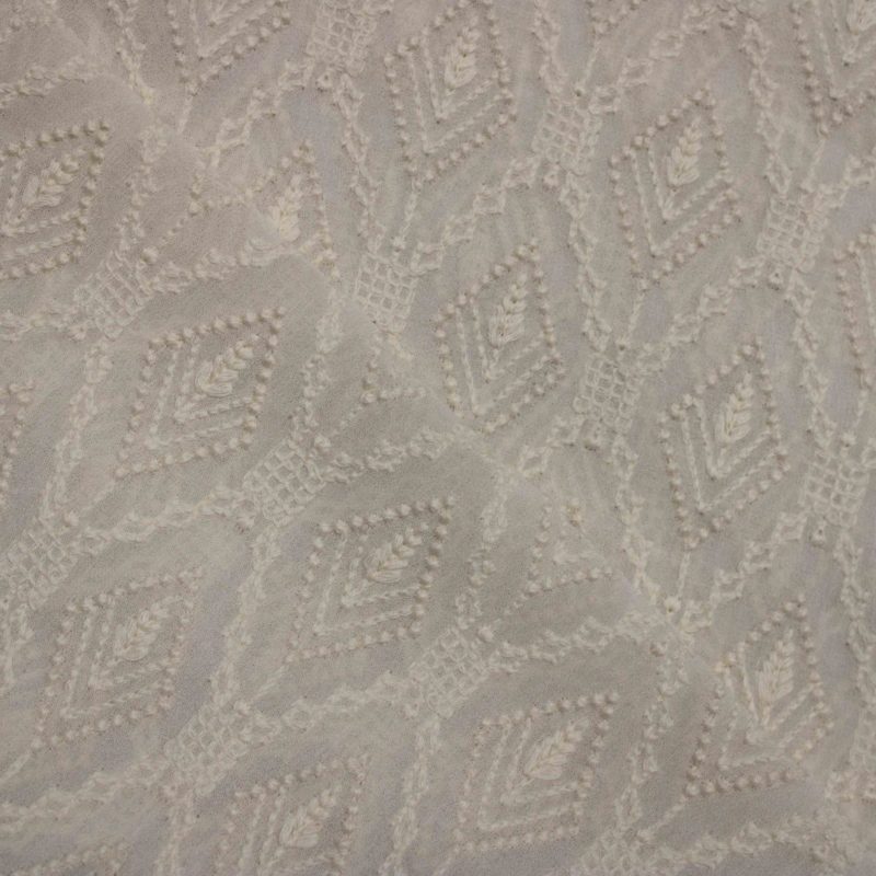 AS43237 Lucknawi Silk With Leafy Work White 2