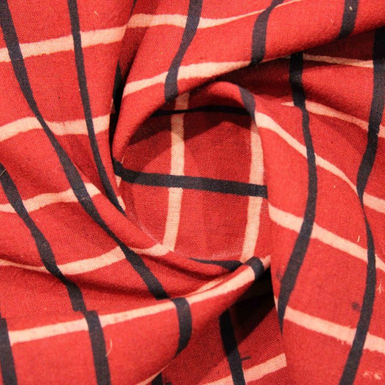 AS43283 Cotton Checked Prints Cardinal Red 3