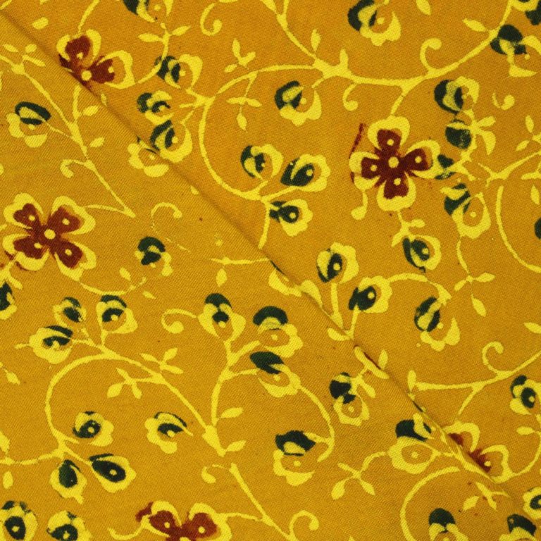 AS43341 Cotton Floral Print Turmeric Yellow 2