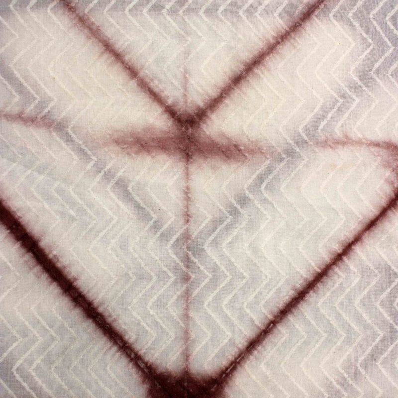 AS43458 Shibori Fabric With Design White Maroon 1