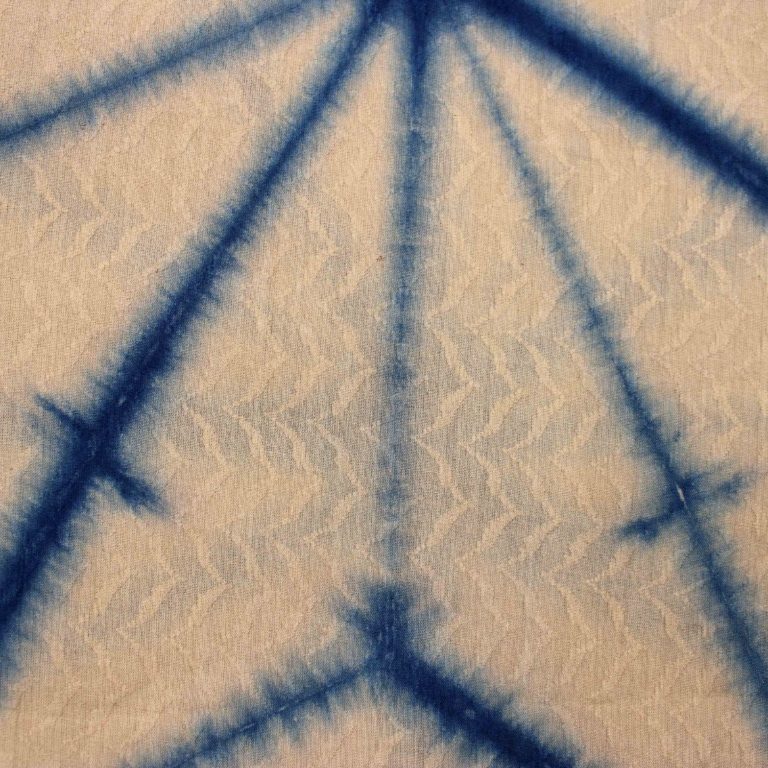 AS43459 Shibori Fabric With Design Cream Blue 1