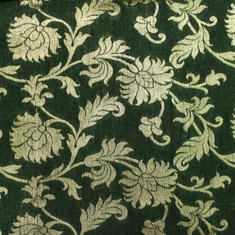 AS43504 Banarasi Floral Silk Weave Clover Green 1