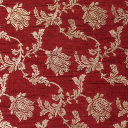 AS43506 Banarasi Floral Silk Weave Barn Red 1