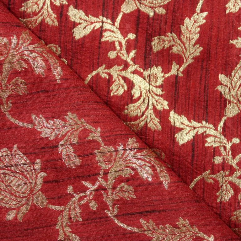 AS43506 Banarasi Floral Silk Weave Barn Red 2