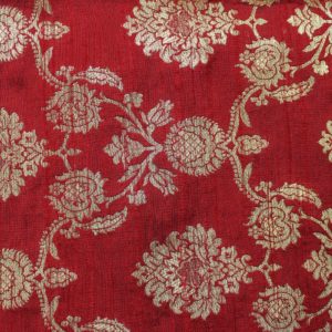 AS43507 Banarasi Floral Silk Weave Carmine Red 1