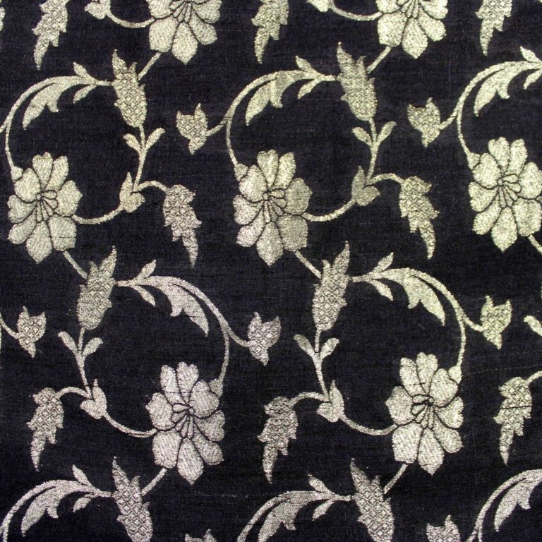 AS43514 Banarasi Floral Silk Weave Black 1