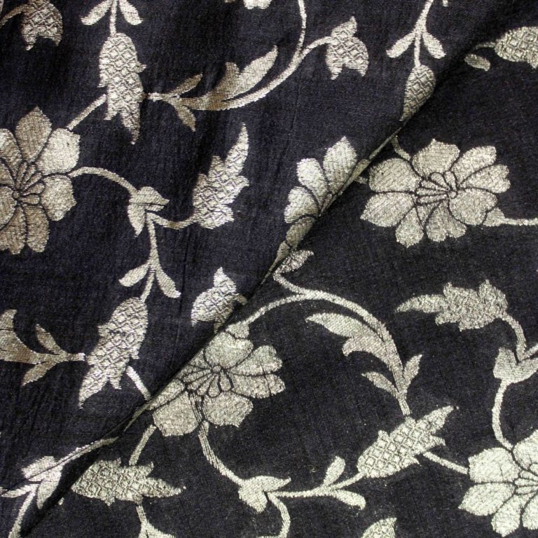 AS43514 Banarasi Floral Silk Weave Black 2