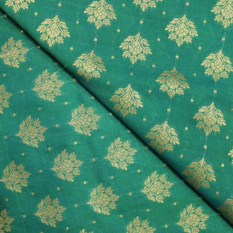 AS43516 Banarasi Floral Silk Weave Sea Green 2
