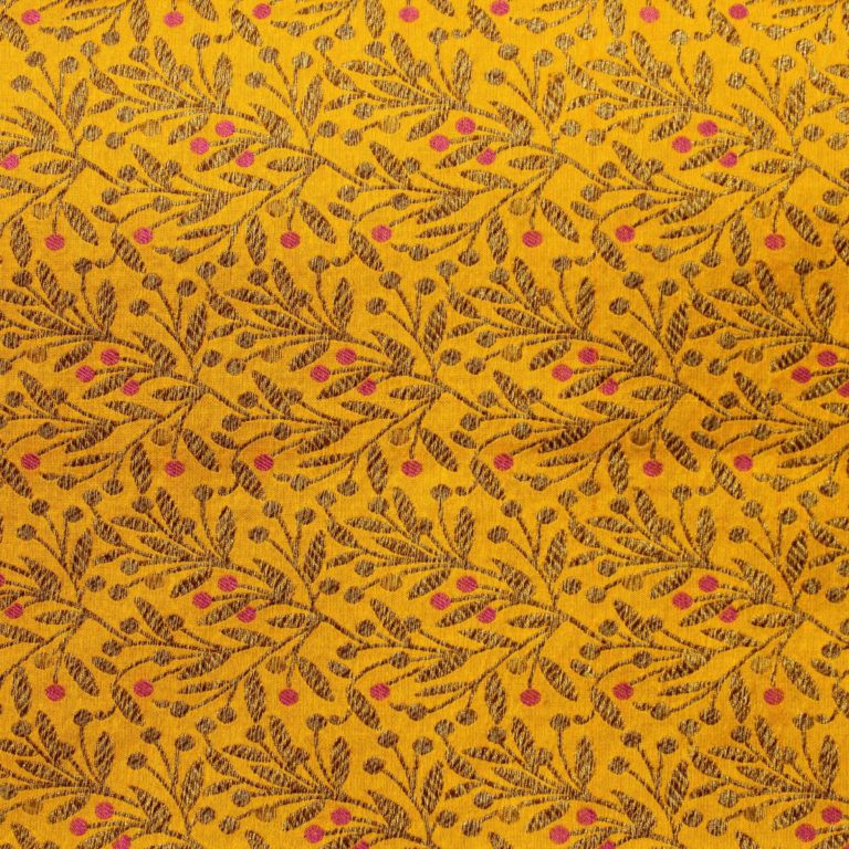 AS43523 Banarasi Leafy Silk Weave Turmeric Yellow 1