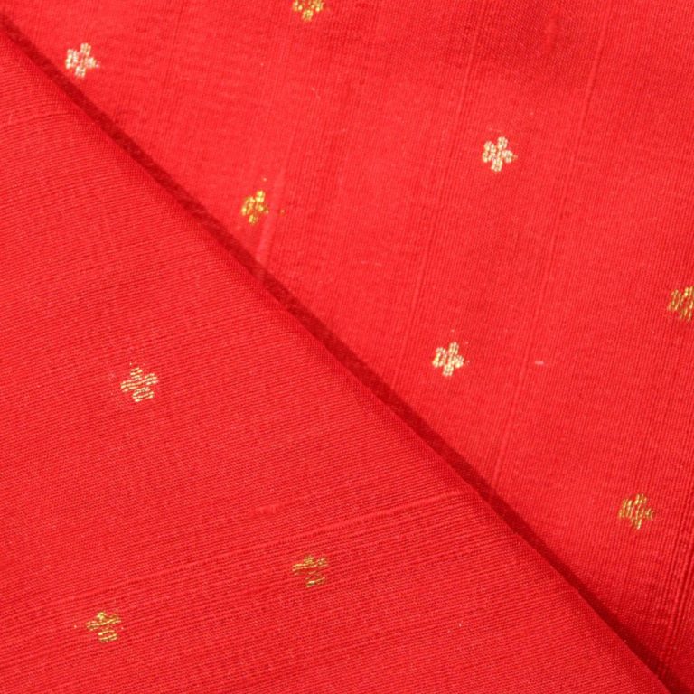 AS43531 Banarasi Silk Weave With Small Floral Pattern Crimson Red 2