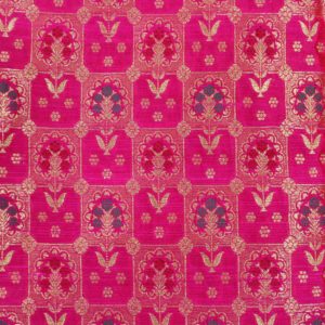 AS43539 Banarasi Floral Silk Weave In Blocks Magenta Pink 1