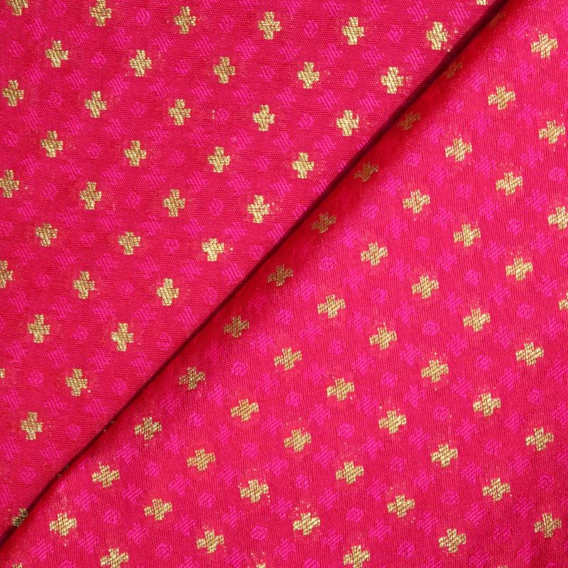 AS43574 Banarasi Butti Silk With Small X Butti Fuscia Pink 2