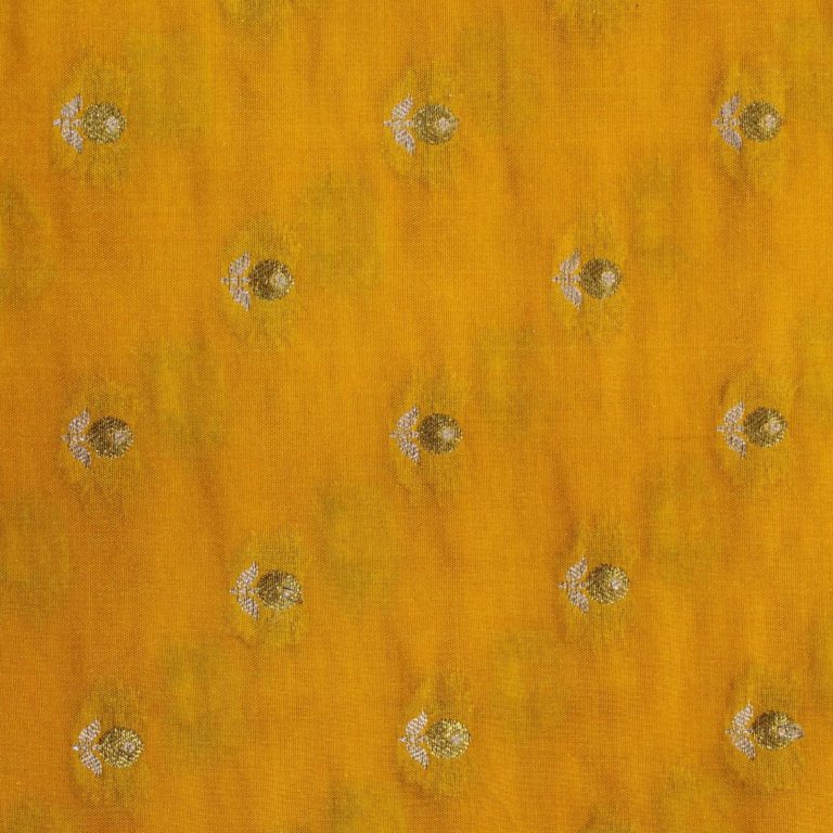 AS43600 Banarasi Butti Silk With Floral Butti Canary Yellow 1