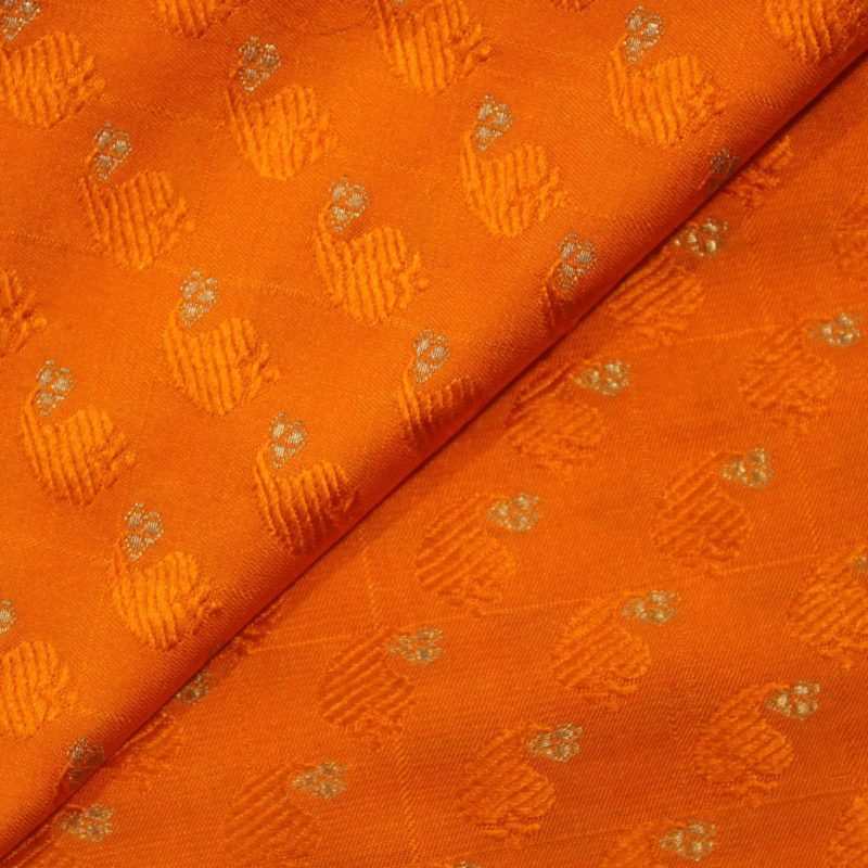 AS43618 Banarasi Butti Silk Pumpkin Orange 2