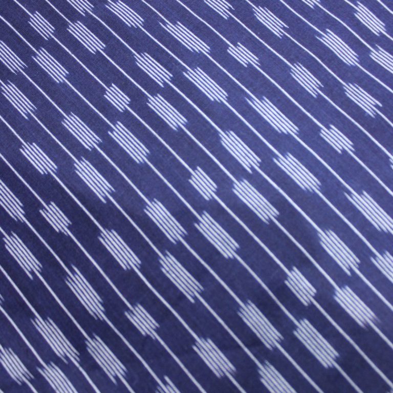 AS43674 Cotton Ikkat Geometric Pattern Egyptian Blue 1