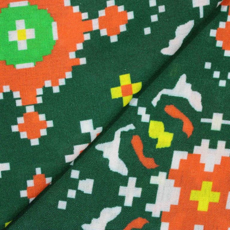 AS43709 Designer Linen Patola With Geometric Prints Dark Green 2