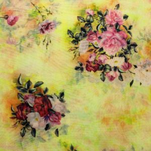 AS43719 Designer Floral Mal Cotton Prints Parchment Yellow 1