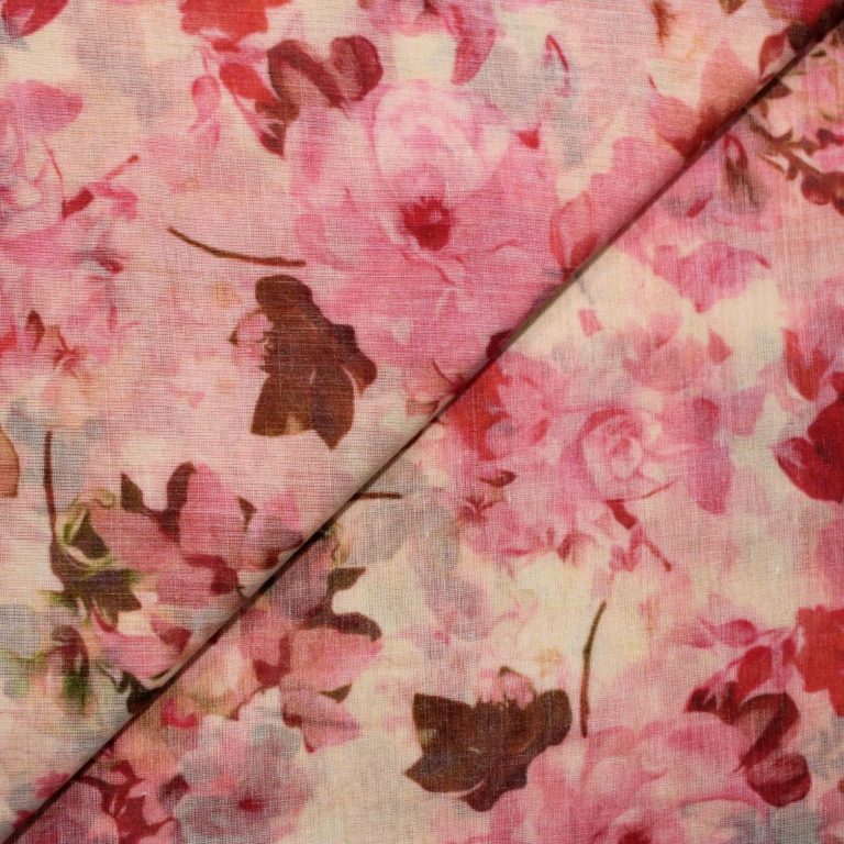 AS43720 Designer Mal Cotton With Pink Floral Prints Blush Pink 2