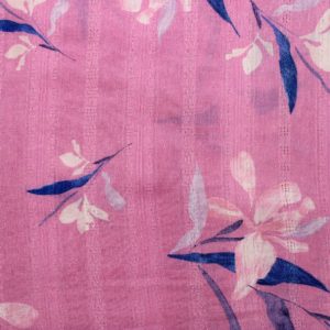 AS43726 Mal Cotton Jacquard Fancy Prints With White Floral Print Ultra Pink 1