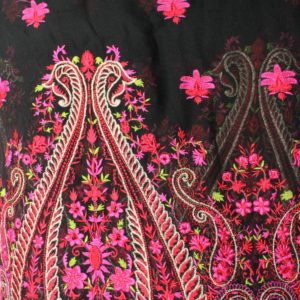 AS43816 Georgette Kashmiri Work With Pink Floral Work Black 1