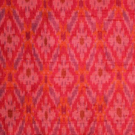 AS43835 Raw Silk Ikkat With Pattern Print Light Magenta 1