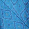 AS43837 Raw Silk Ikkat With Square Dark Blue Patterns Azure Blue 2