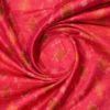 AS43838 Raw Silk Ikkat With Brown Rhombus Prints Cornflower Pink 3