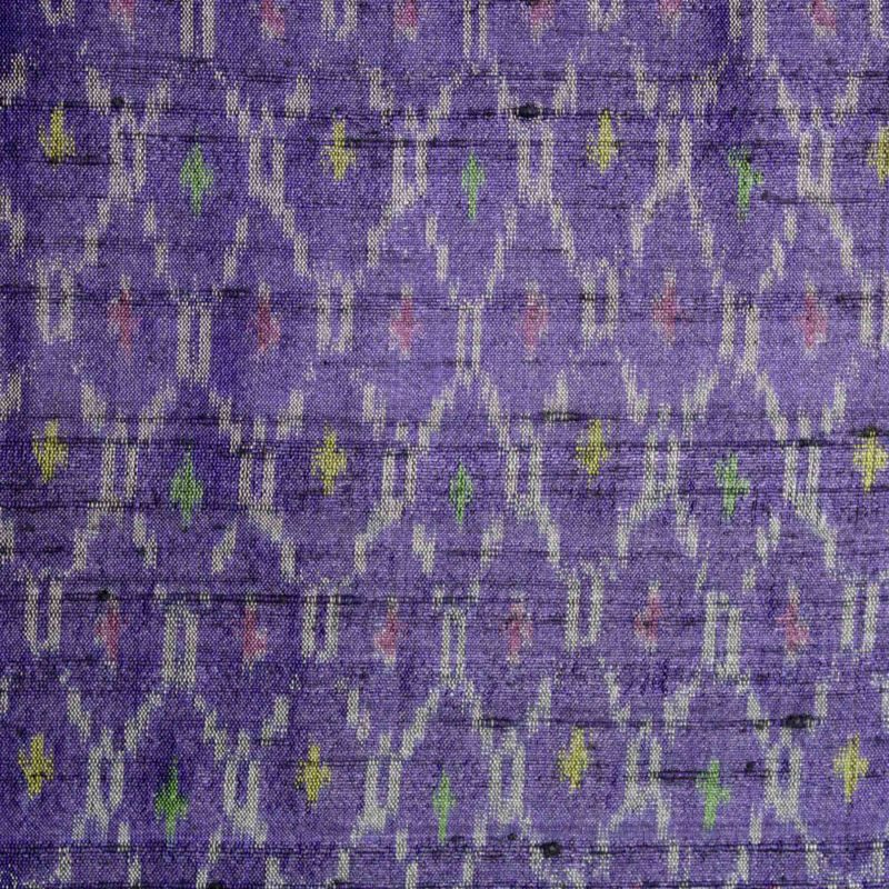 AS43852 Raw Silk Ikkat Iris Purple 1