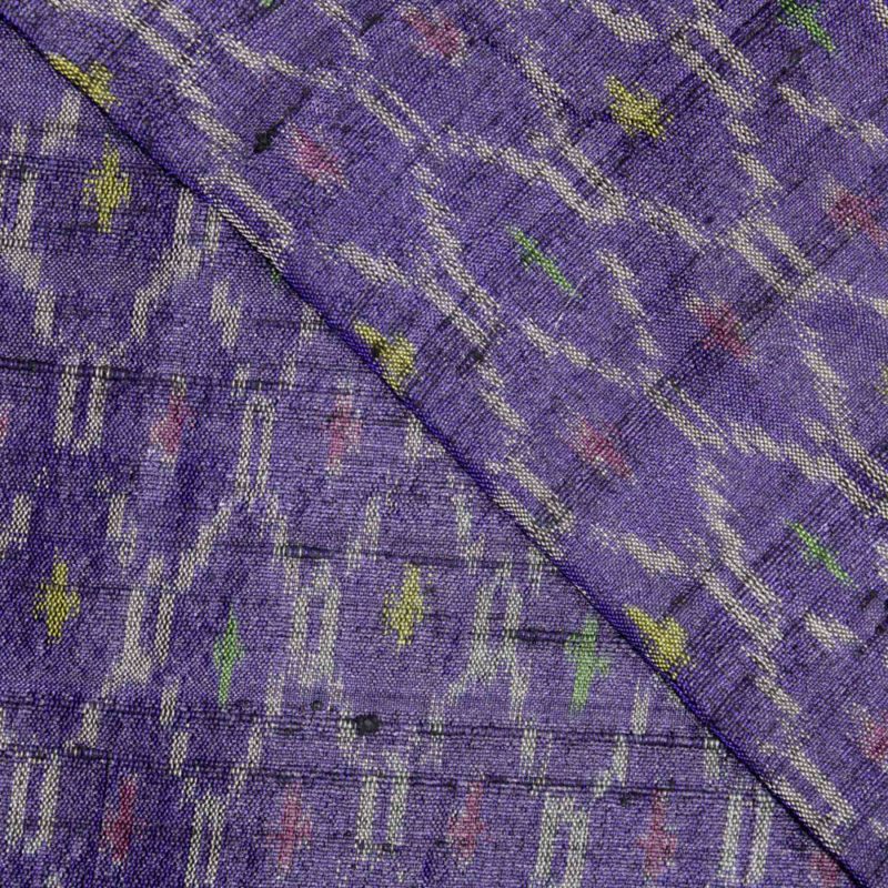 AS43852 Raw Silk Ikkat Iris Purple 2