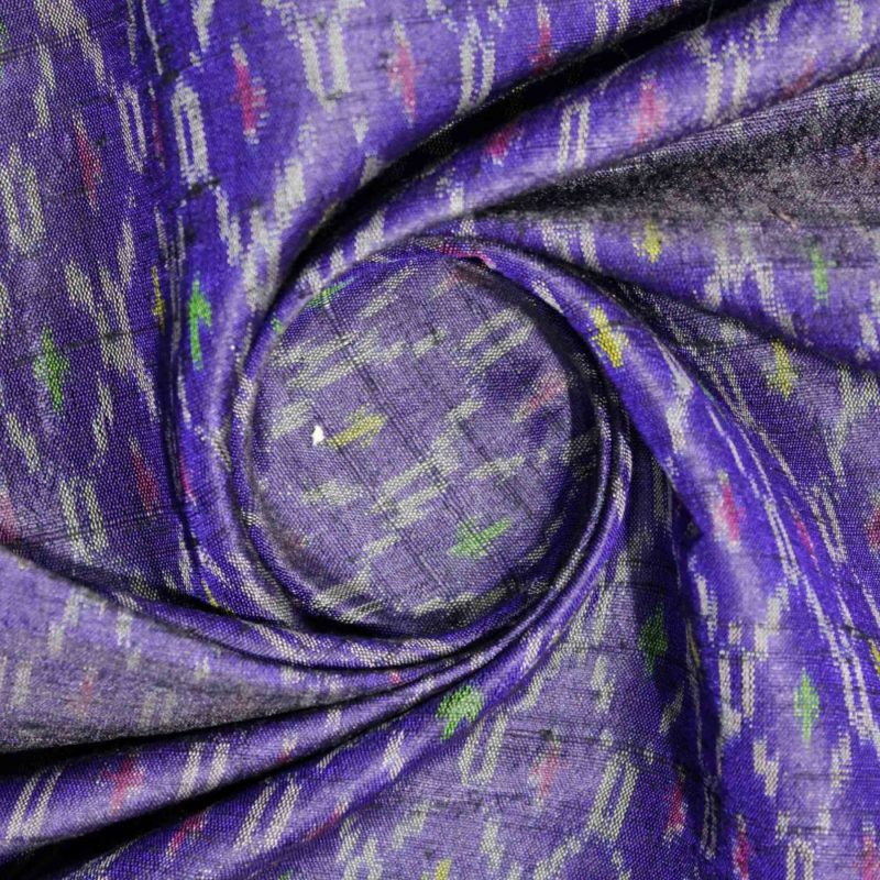 AS43852 Raw Silk Ikkat Iris Purple 3