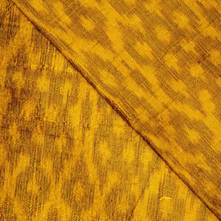 AS43853 Raw Silk Ikkat With Eye Pattern Golden 2