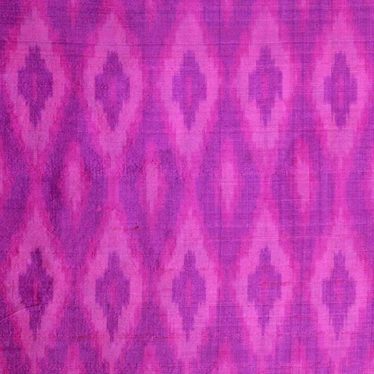 AS43855 Raw Silk Ikkat Leaf Pattern Iris Purple 1