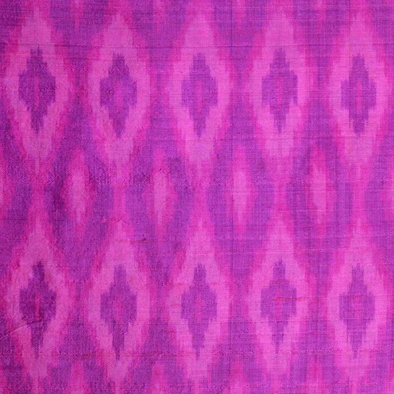 AS43855 Raw Silk Ikkat Leaf Pattern Iris Purple 1