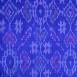 AS43856 Raw Silk Ikkat Pattern Prints Azure Blue 1