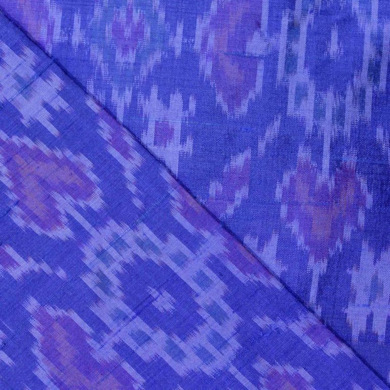 AS43856 Raw Silk Ikkat Pattern Prints Azure Blue 2