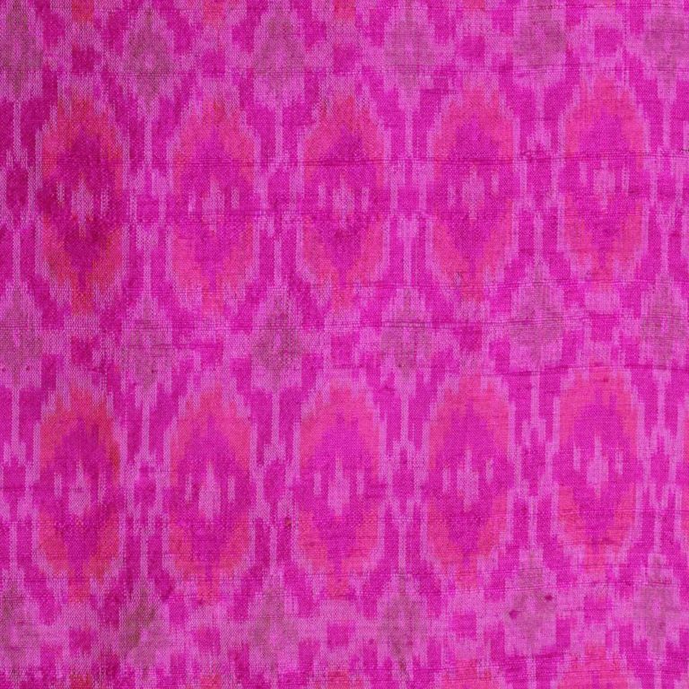 AS43857 Raw Silk Ikkat With Light Pink Pattern Deep Rose Purple 1
