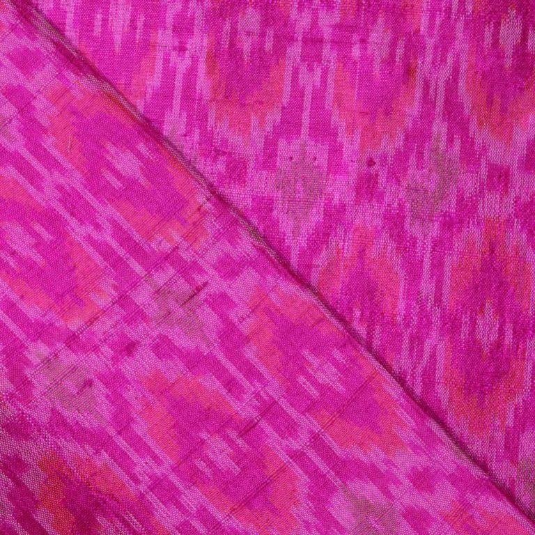 AS43857 Raw Silk Ikkat With Light Pink Pattern Deep Rose Purple 2