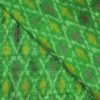 AS43863 Raw Silk Ikkat Checked Green Print Basil Green 2